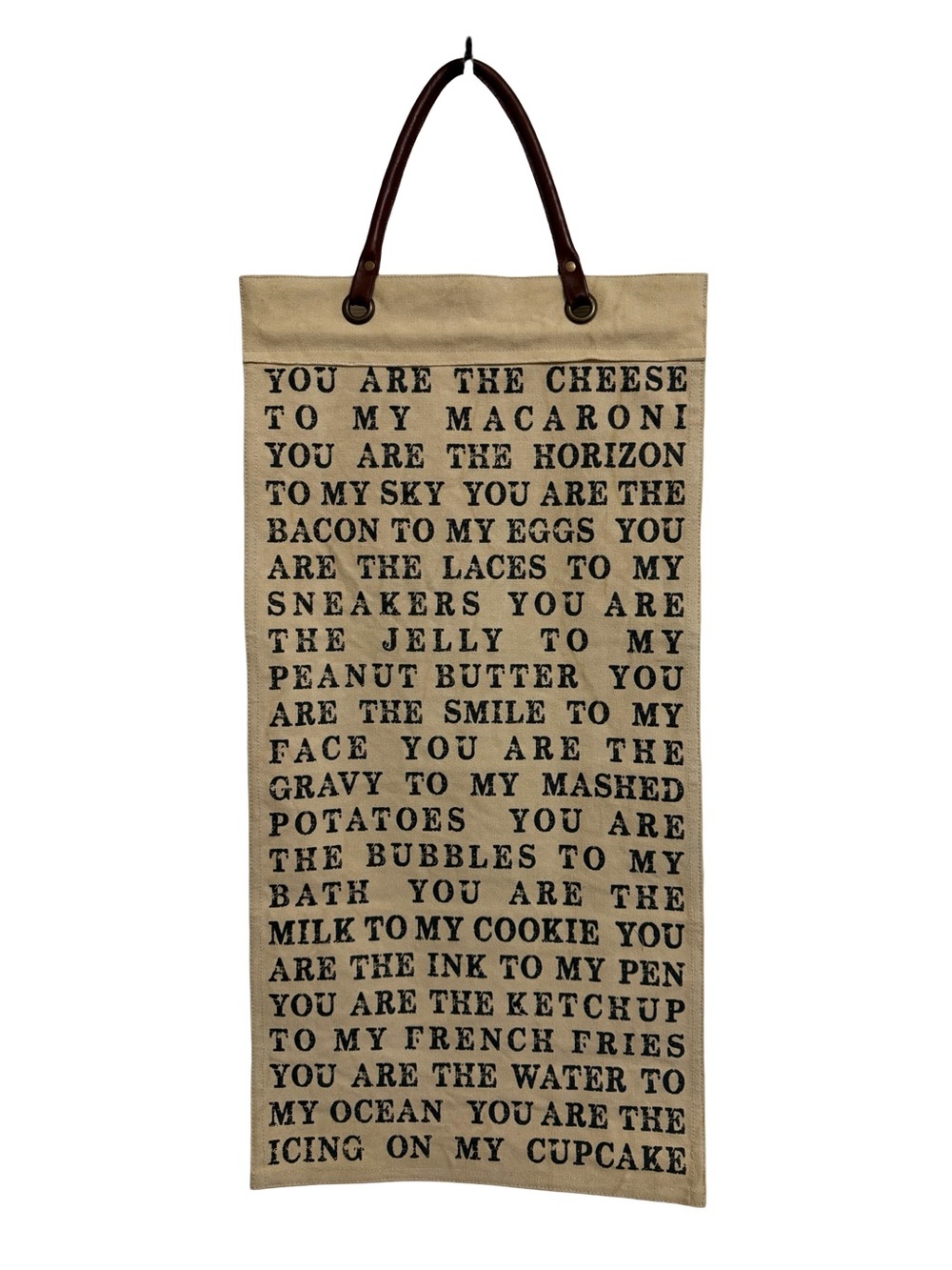 “You Are” Sentiment Notes with Black Script on beige canvas wall decor